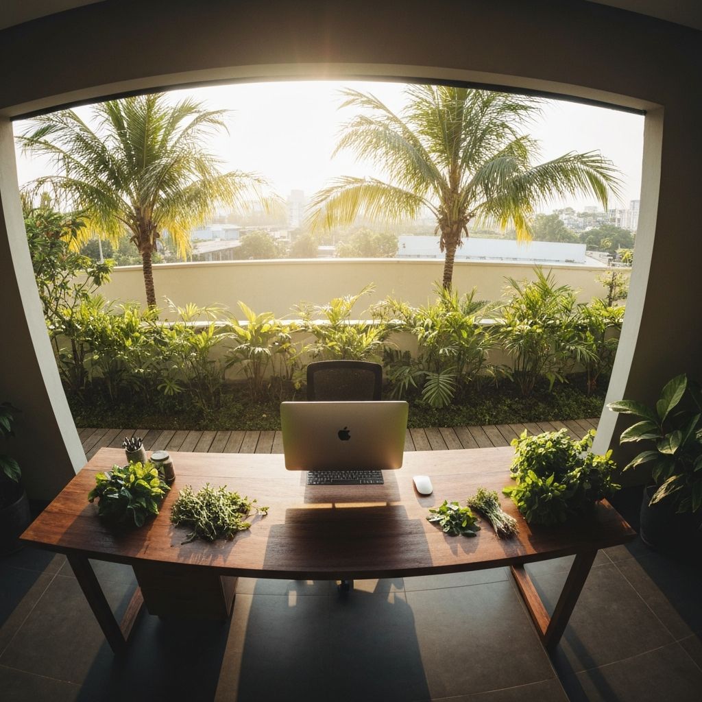 Tropical workspace setting